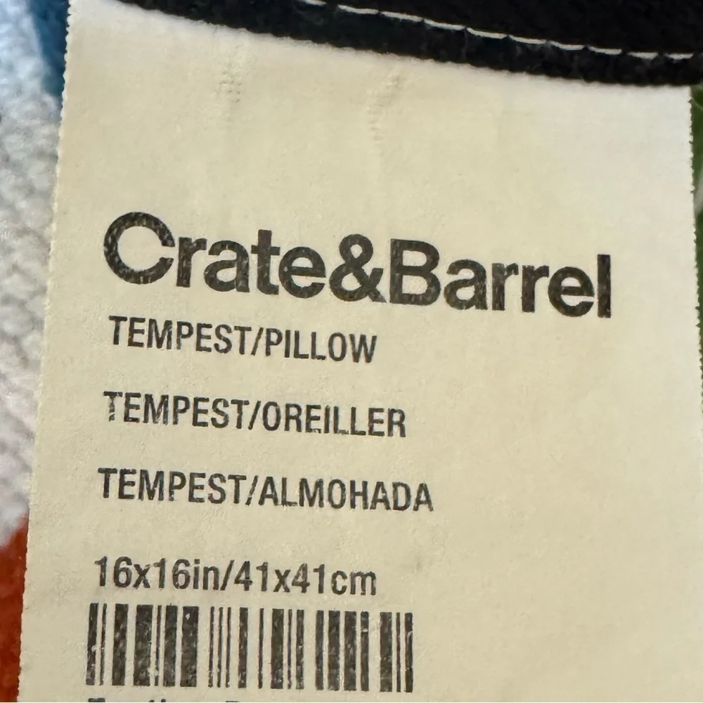 Crate & Barrel Tempest Woven Needlepoint Pillow Covers Set 2 Southwestern 16x16”